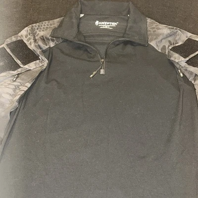 Kryptek 1/4 Zip Pullover Performance Shirt Mens Medium Gray Typhon - Image 1 of 4