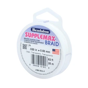 Beadalon® SuppleMax™ Braided Nylon Cord .020in/0.50mm Clear Color (25m) - Picture 1 of 1