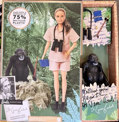 Jane Goodall , Signed Autographed , Barbie Doll ,note On Back NIB MINT CONDITION - Image 1 of 3