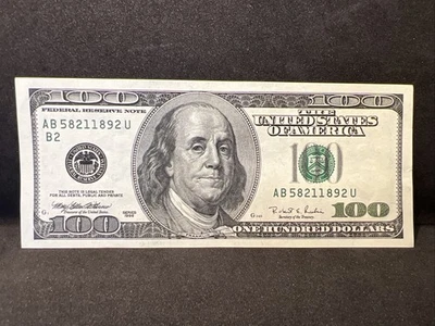 Series 1996 ~ US One Hundred Dollar Bill $100 ~ New York AB 58211892 U - Image 1 of 4
