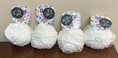 Lot of 4 Adriafil Yarn Giada Trends  White Sequin 040 Same Dye Lot Made in Italy - Image 1 of 3