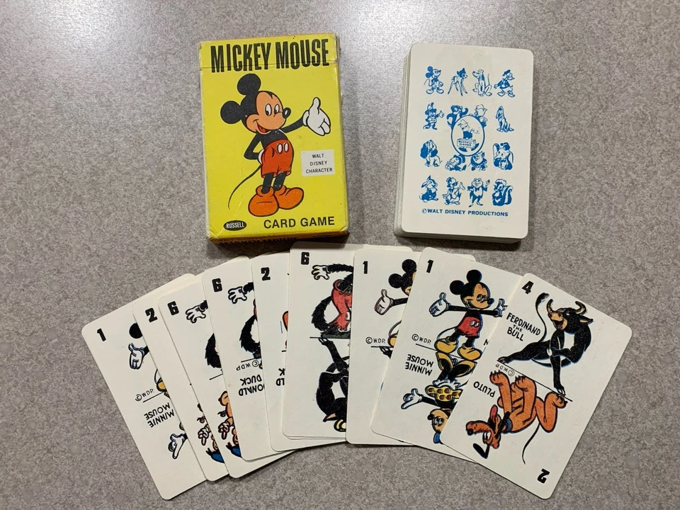 Russell Juegos de Cartas MICKEY MOUSE Completo Con Caja De Colección 1965 Foto 1 de 4