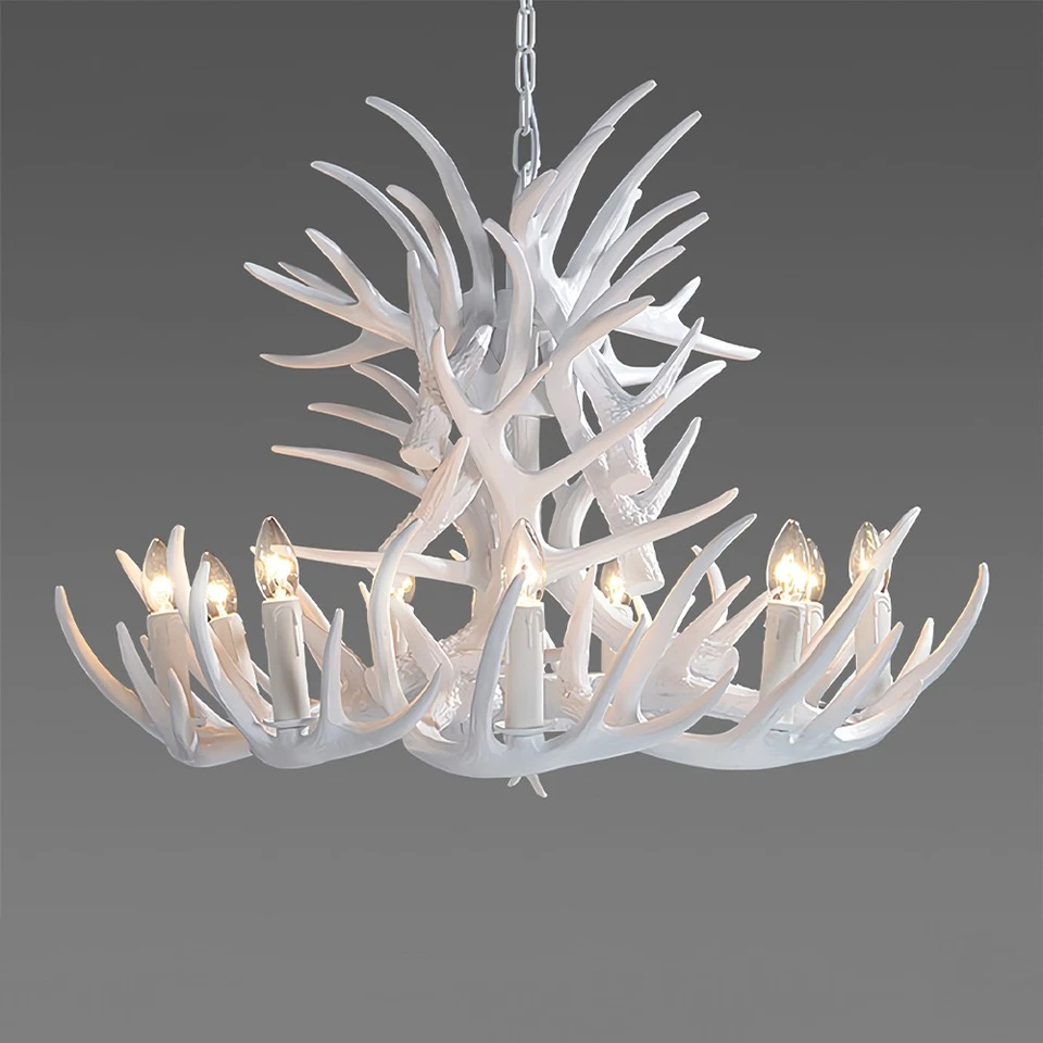 Современная большая люстра из рогов светильники столовая бар кафе винтажная подвесная лампа - Изображение 1 из 4