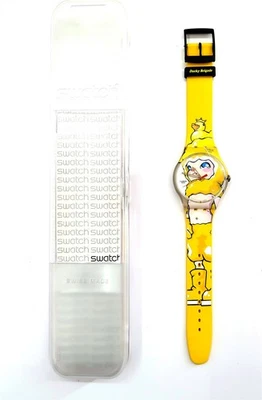 NOVO Relógio Swatch DUCKY BRIGADE SUOZ113 + Estojo Papéis 2011 Hiroyuki Matsuura - Imagem 1 de 4