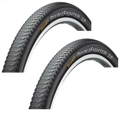 PAIR Continental DOUBLE FIGHTER 26 x 1.90 MTB Slick Mountain Bike Road TYRES - Image 1 of 4