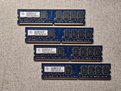 Nanya 8Gb RAM :  QTY of 4:   NT2GT64U8HD0BY-AD, 2Gb 2Rx8 PC2-6400U-666-13-E1.800 - Image 1 of 2