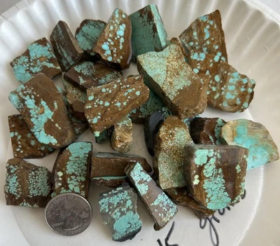 Lote de 245 gramos de rebanadas áspera estabilizadas turquesa número 8 Foto 1 de 2