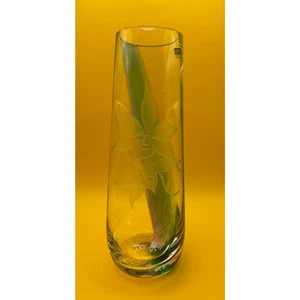 Vintage handgefertigte Caithness 9" Orchidee gerade klare Kunstvase hergestellt in Schottland - Bild 1 von 8