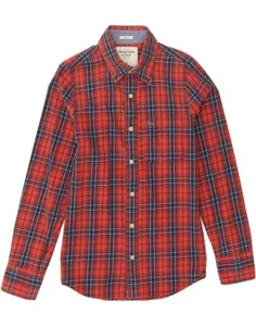 ABERCROMBIE & FITCH Mens Muscle Shirt Small Red Check Cotton CL09 - Picture 1 of 3