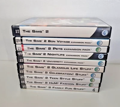 Sims 2 Collection Bundle Base Game + 9 Expansion & Stuff Packs Joblot  Retro - Image 1 of 4