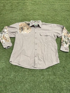 Cabela’s Shooting Shirt XL Men’s RealTree Camo Tan Hunting Button-Up Outdoor - Picture 1 of 9