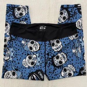 CVG Damen-Leggings kniebeugenfest blau XXL Rap Legends Druck Fitnessstudio gebraucht, in einwandfreiem Zustand - Bild 1 von 5