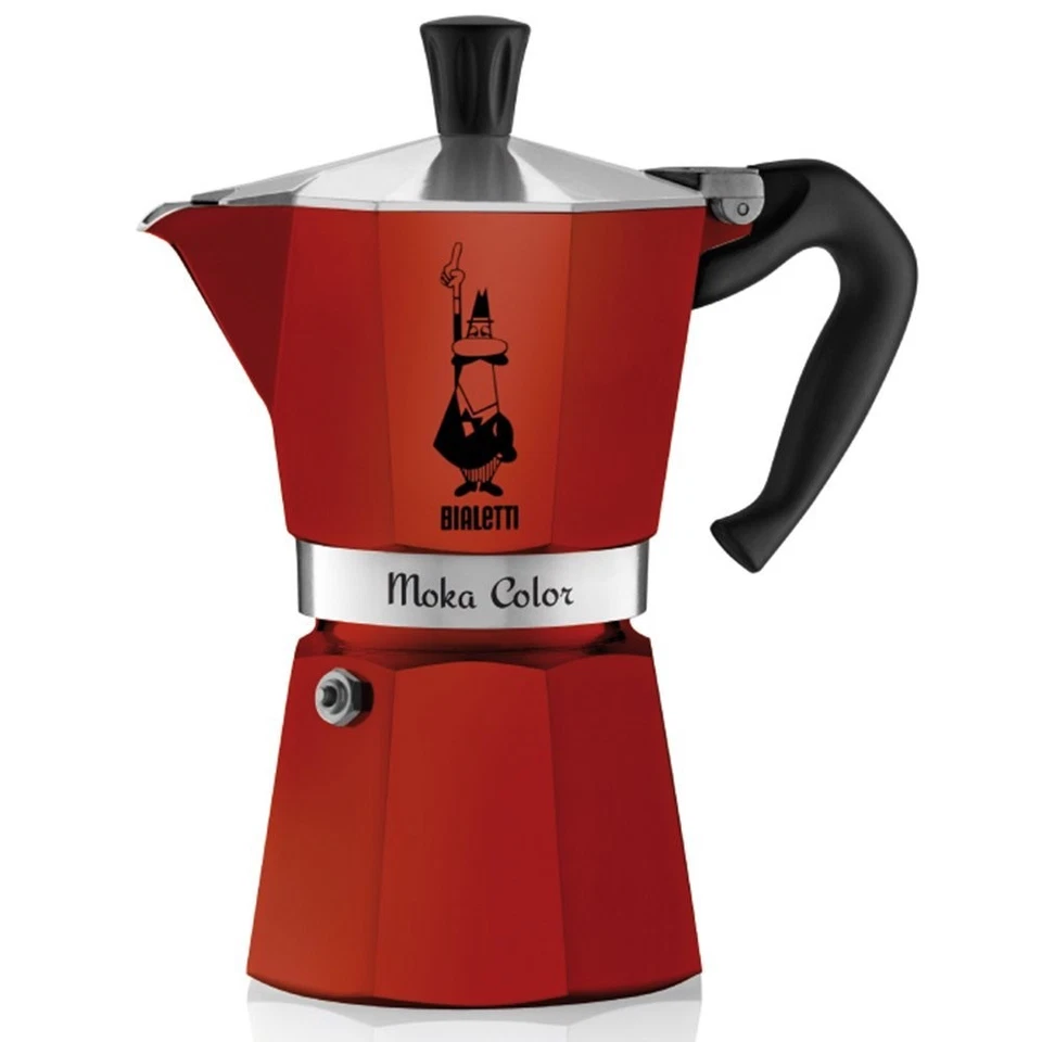 Bialetti Luxury Barrista Style 6-Cup Espresso Percolator Coffee Maker, Red 06905