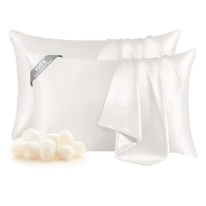 Set of 2 100% Pure Mulberry Silk Pillowcase for Hair and Skin, Highest 6A+ Gr... - Picture 1 of 7