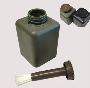 Flasche mit Pinsel für Reinigung / Schmiermittel 1Liter Bundeswehrbestand - Bild 1 von 5