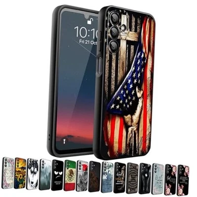 Funda de Teléfono Compatible para Samsung S25 Edge Madera Cruz Potencia Bandera Americana Foto 1 de 4