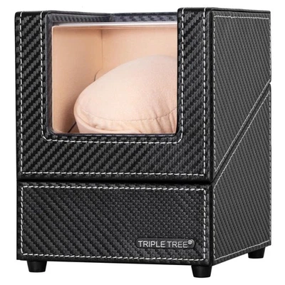 Elegante Enrollador de Reloj de Fibra de Carbono para Relojes Automáticos - Motor Japonés Silencioso Foto 1 de 4