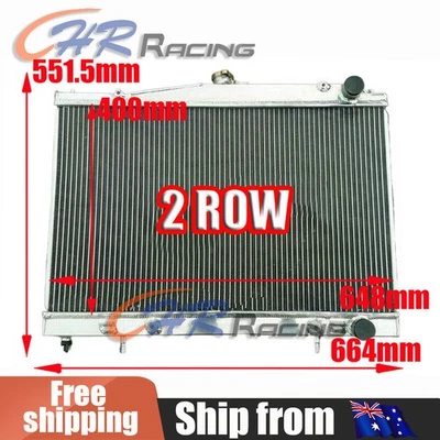 Radiador de aluminio 44 mm para Nissan Pintara Skyline R33 R34 GTT GTR AT 1993-2003 Foto 1 de 4