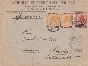 XX591-SOMALIA ITALIANA-DA MOGADISCIO AD AMBURGO 1924 - Foto 1 di 1