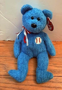 TY Beanie Baby Addison Baseball Bear Plush Doll Stuffed Animal Vintage NWT - Picture 1 of 2