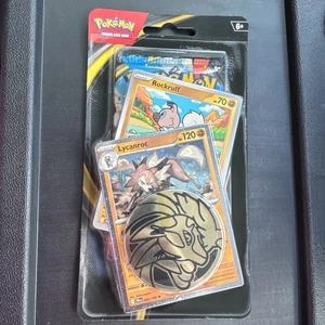 Pokemon TCG- Mega Evolution Checklane Blister Lycanroc Rockruff Booster - Picture 1 of 1