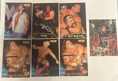 Lote de (7) tarjetas de lucha libre Topps WCW y NWO 1998. Incluyendo Ric Flair Foto 1 de 4
