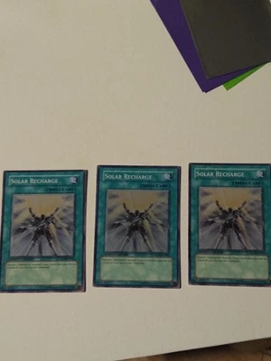 Yugioh Solar Recharge Anpr-ense1  LP. Super Rare 1st Ed Playset x3 - Image 1 of 4