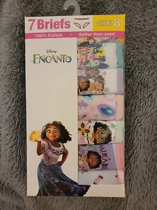 New Girls Size 8 Disney Encanto 7 Briefs 100% Cotton - Picture 1 of 2