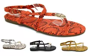 Flache Damenschuhe mit Knöchelriemen Strand Party flache Form - Bild 1 von 17