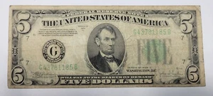 1934 C $5 FRN Federal Reserve Note Five Dollars Chicago IL Circulated *J759 - Picture 1 of 2