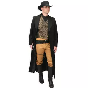 New men's black viscose Rifle Frock Coat Fast ship - Picture 1 of 5