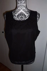 Blusa sin mangas/top adornada con lentejuelas Boston Design Studio talla 14 nueva con etiquetas - Imagen 1 de 9