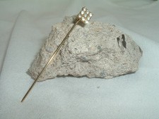 Lapel Pin In Gift Box Vintage Art Deco White Rhinestone Mens