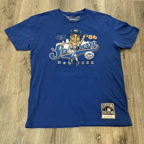 Rare Darryl Strawberry New York Mets Mitchell & Ness MLB T Shirt Size Men’s L Cover