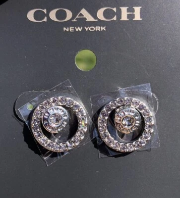 Tachuelas de halo abierto pavé tono plateado Coach precio de venta sugerido por el fabricante 98 USD Foto 1 de 4
