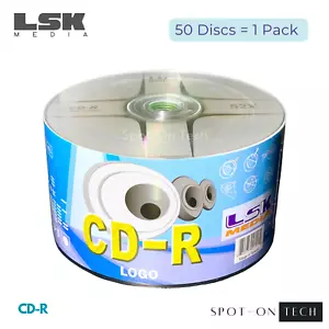 50 LSK CD CD-R Silver LOGO Top hp - Duplication Grade 80Min/700MB/52x SAME DAY - Picture 1 of 3