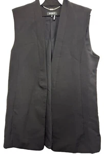 DKNY Vest Women’s Large Pleated Semi-Sheer Back Party Late Night - Picture 1 of 9
