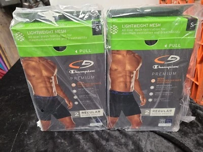 Calzoncillos boxer regulares 4 Champion talla premium pequeños gris azul malla ligera Foto 1 de 3