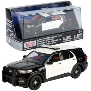 2022 FORD POLICE INTERCEPTOR UTILITY BLACK & WHITE 1/43 DIECAST MOTORMAX 79496 - Picture 1 of 8
