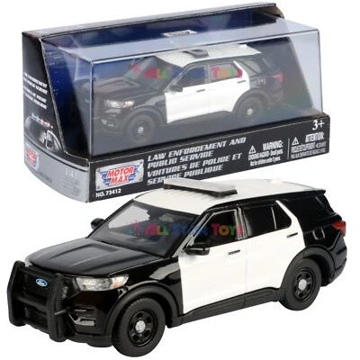 2022 FORD POLICE INTERCEPTOR UTILITY BLACK & WHITE 1/43 DIECAST MOTORMAX 79496 - Image 1 of 4