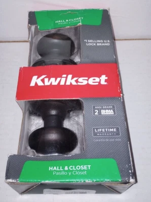 Juego de perillas de puerta de pasillo y armario Kwikset #97200-790 - Bronce veneciano - Nuevo en caja Foto 1 de 4