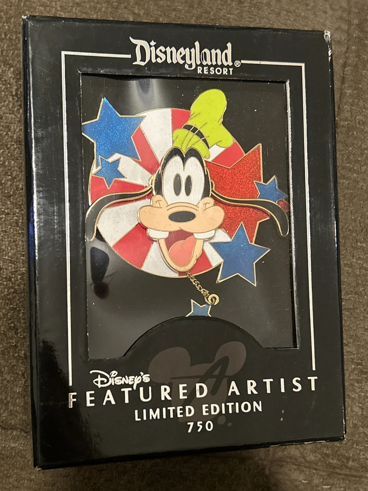 Disneyland Patriótico Goofy Artista Destacado Jumbo LE 750 Pin Bandera Disney Foto 1 de 1