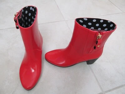 NUEVAS Botas de Lluvia Kate Spade New York Penny Cortas de Goma para Mujer Talla 8 Rojas $175. Foto 1 de 4