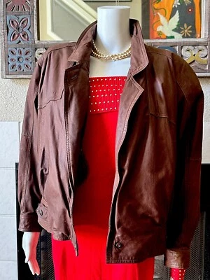 VTG Adventure Bound Brown Leather Jacket Women's Size Med Thinsulate Insulation - Image 1 of 4