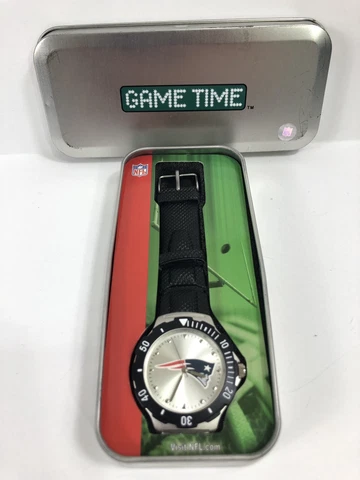 New England Patriots Watch Game Time w Metal Case Cover