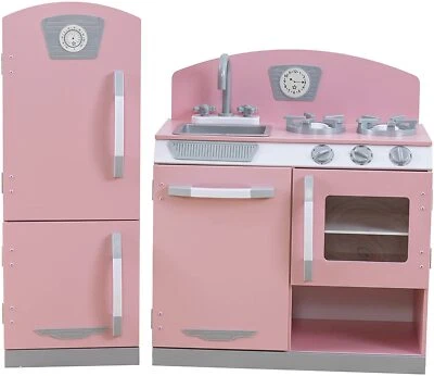Cocina retro KidKraft con nevera en rosa Foto 1 de 4