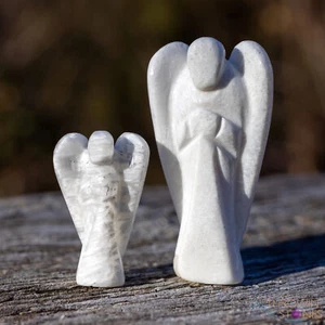 Ángel de cristal blanco SCOLECITE - Estatuillas de ángel de la guarda curativa, decoración, E2078 - Imagen 1 de 10