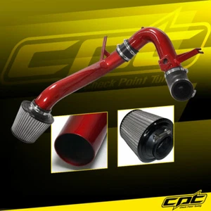 Para 09-14 Acura TSX 2.4L 4 cilindros admisión de aire frío rojo + cubierta de filtro negro - Imagen 1 de 2