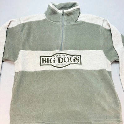 Pullover polar Big Dogs cuarto cremallera bloque de color verde oliva pequeño, moda, Foto 1 de 4