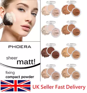 PHOERA COMPACT PRESSED POWDER MATTE SETTING FACE FOUNDATION MAKE UP BASE FIXER - Picture 1 of 20